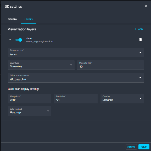 LIDAR settings