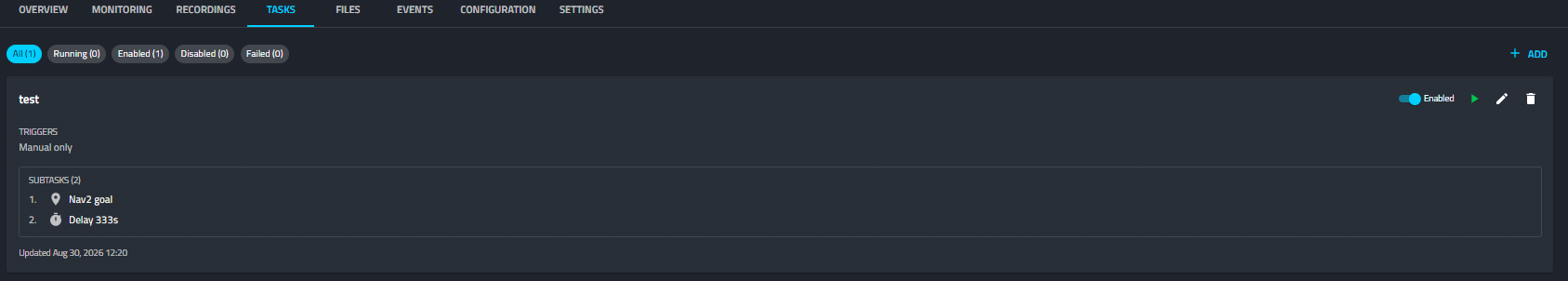 Task list and controls